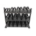 6235-B TKO  3-Tier Shelf Dumbbell Rack, Black Sample with Dumbbells