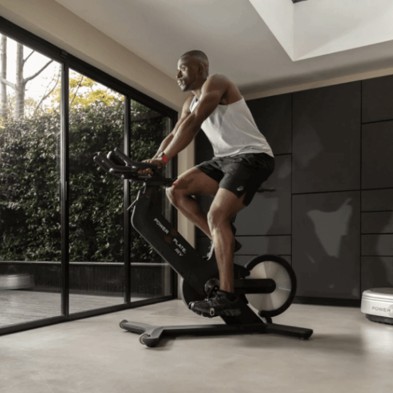 71-REV Power Plate  REV Elite Indoor Cycling Wood Grain Finish Sample Exercise