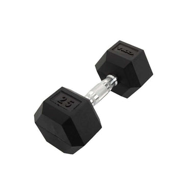 804RX-A10  TKO 5-50 lb Rubber Hex Contour Dumbbell 25 lb