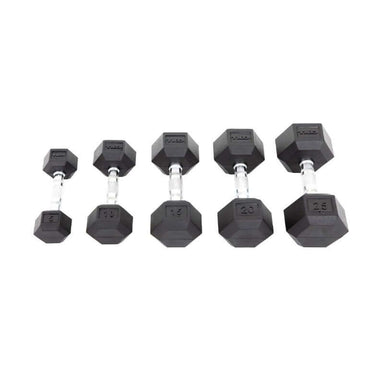 804RX-A10  TKO 5-50 lb Rubber Hex Contour Dumbbell Set