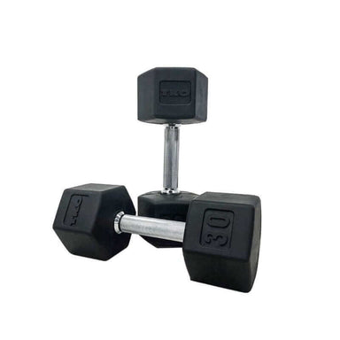 804SXR  TKO Rubber Hex Dumbbell Set, Straight Handle