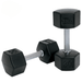 814TXR  TKO Rubber Hex Dumbbell Set, Tri-Grip  30 lb Pair