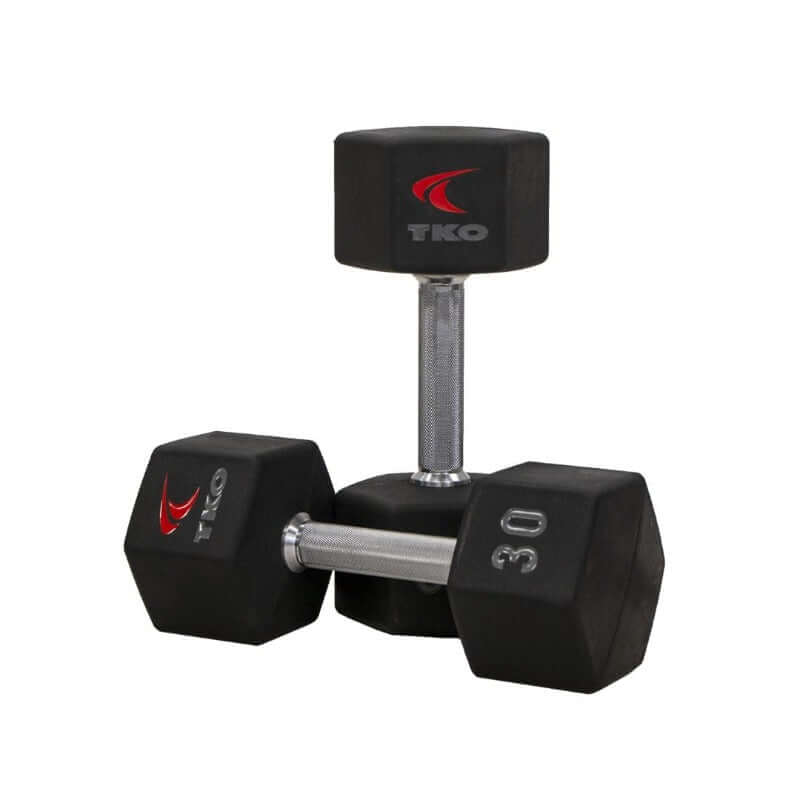 816TXU  TKO Urethane Hex Dumbbell Set, Tri-Grip 30 lb Pair