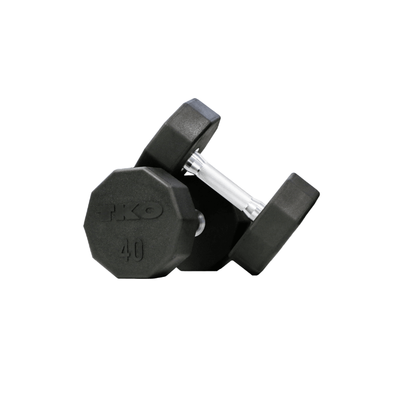 829TR  TKO 10 Sided Pro Rubber Dumbbell 40 lb Pair