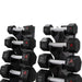 840VDR10  TKO Vertical Dumbbell Rack (Holds 5-50 Hex Dumbbells ) Sample with Dumbbells