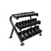 889HDR  TKO 2-Tier Horizontal Dumbbell Rack  With Dumbbells Sample Dumbbells