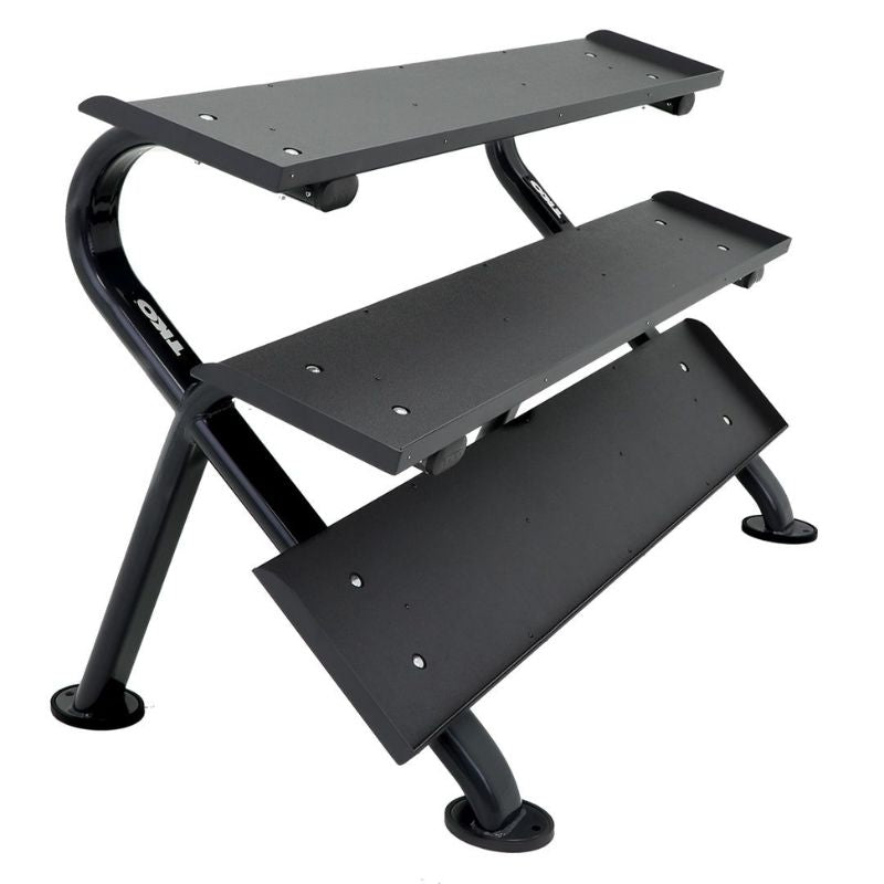 890HDR-BK 3 Tier Horizontal Dumbbell Rack Side View