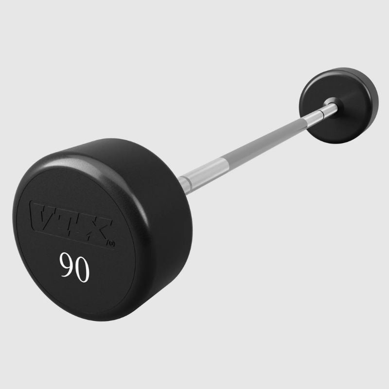 90 lb of VTX ROUND URETHANE FIXED STRAIGHT BARBELL - XSB-U