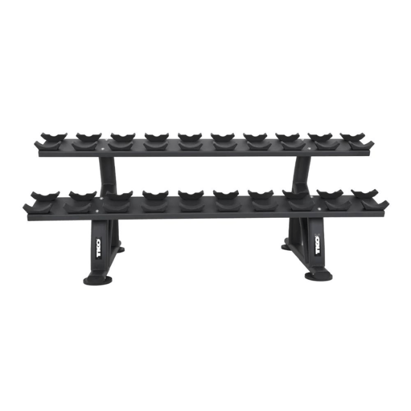 TKO Matte Black 10 Pair Dumbbell Rack with Saddles | 7051B-BK