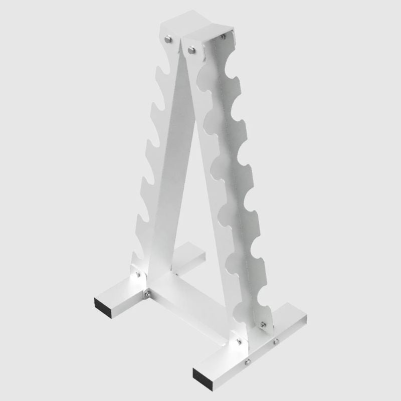 A-Frame 6 Pair Dumbbell Rack Empty Side View on a white background