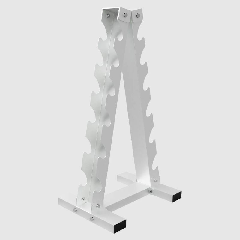A-Frame 6 Pair Dumbbell Rack Empty on a white Background