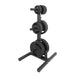 TKO 255Lb Olympic Rubber Plate set w/ Plate Tree, Retail Olympic Bar and Curl Bar | S6205-OR255+BARS 