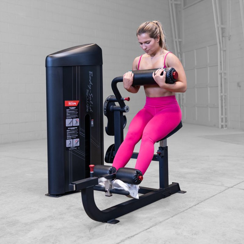 Ab crunch using Body-Solid Pro ClubLine Series 2 Ab and Back S2ABBX by Female Instructor
