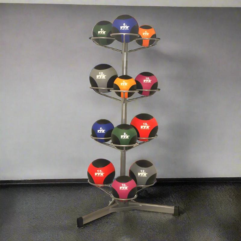 BALLPAC-GMB15G2 Troy  Wall Ball Rack With 4~15 Pound Medicine Balls