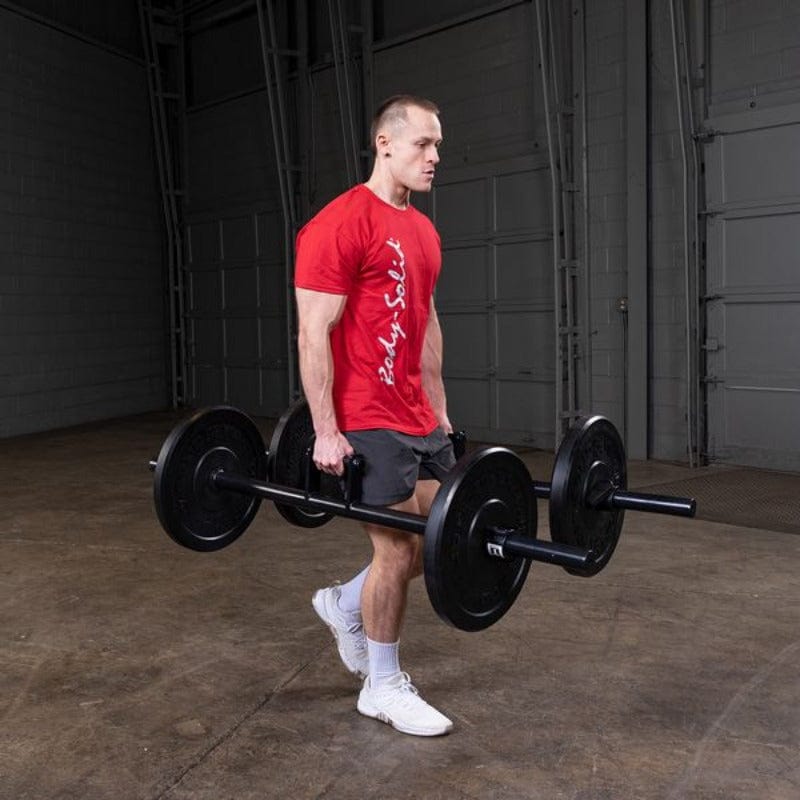Body Solid Farmers Walk Handles, Bars | BSTFWH Sample Exercise with Plates
