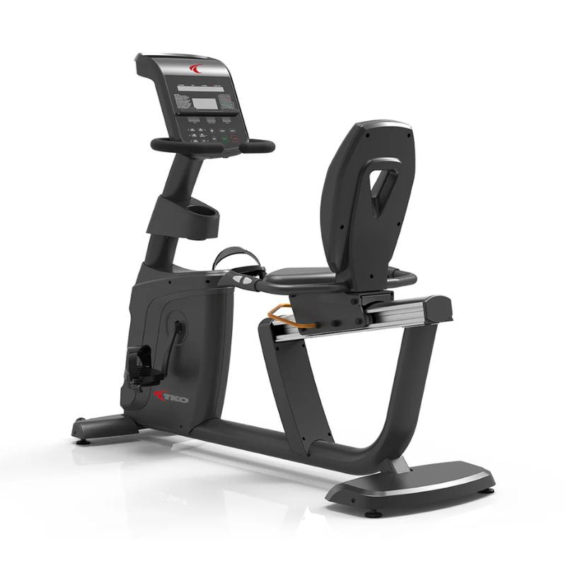 Back Left angled view of TKO Strength Cardio Recumbent Bike - 7RB-LED on a white background