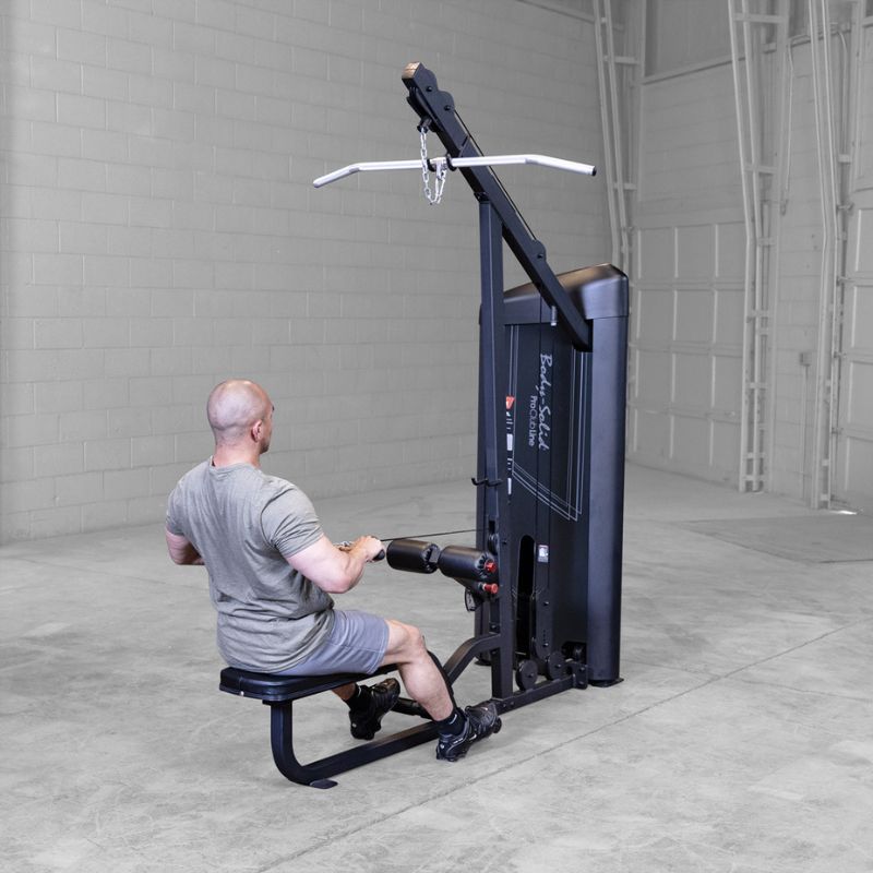 Back View of Lat Row Workout using Body-Solid Pro ClubLine S2LATX Series 2 Lat and Mid-Row