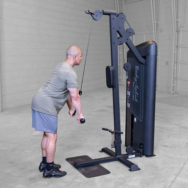 Back View of a man doing Tricep Extension using Body-Solid Pro ClubLine S2BTPX Series 2 Biceps and Triceps