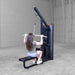 Back view of female doing lat pull down using Body-Solid Pro ClubLine S2LATX Series 2 Lat and Mid-Row
