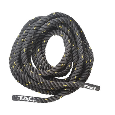 TAG Fitness " Black PolyDacron Battle Rope with Heat Shrink Grips