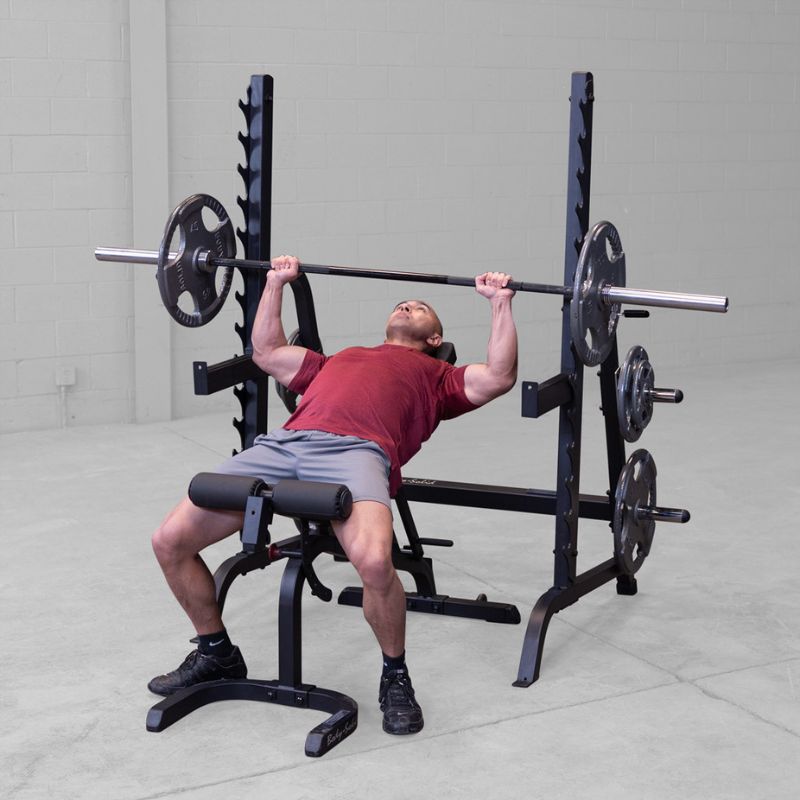 Bench Press using Body-Solid GPR370B Olympic Multi Press Rack