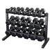 Body-Solid 3-Tier Dumbbell Rack - GDR363B with Rubber Coated Hex Dumbbell Sets