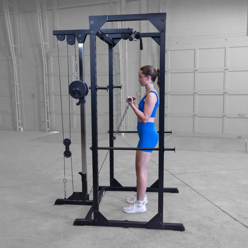 Body-Solid Best Fitness BFLA100B Power Rack Lat Attachment Used inside Gym  2