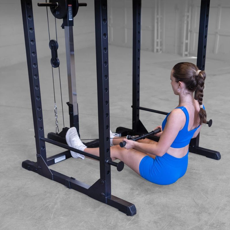 Body-Solid Best Fitness BFLA100B Power Rack Lat Attachment Used inside Gym  5
