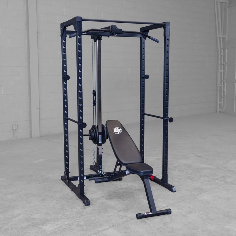 Body-Solid Best Fitness BFLA100B Power Rack Lat Attachment with Bench