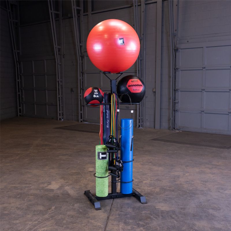 Body-Solid Compact Accessory Tower - GAR50 with Stability Balls and Resistance Bands