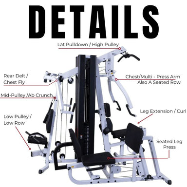 Body-Solid EXM3000LPS Multi-Stack Home Gym Details