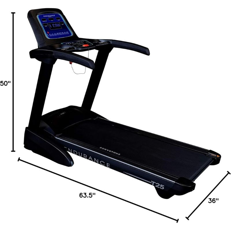 Body-Solid Endurance Folding Treadmill - T25 Dimensions