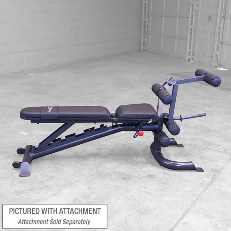 Body-Solid Leverage Flat Incline Decline Bench - GFID100B with Leg Developer Attachment