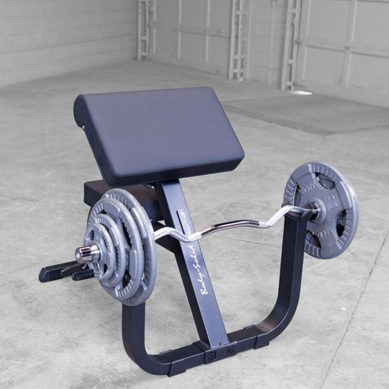Body-Solid Preacher Curl Bench - GPCB329B With Curl Bar and Plates