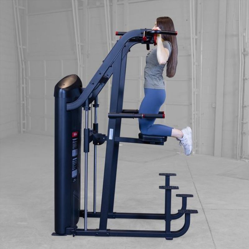 Body-Solid Pro ClubLine Series II Assisted Chin and Dip Machine - S2ACD Side View Assisted Close Grip Pull ups