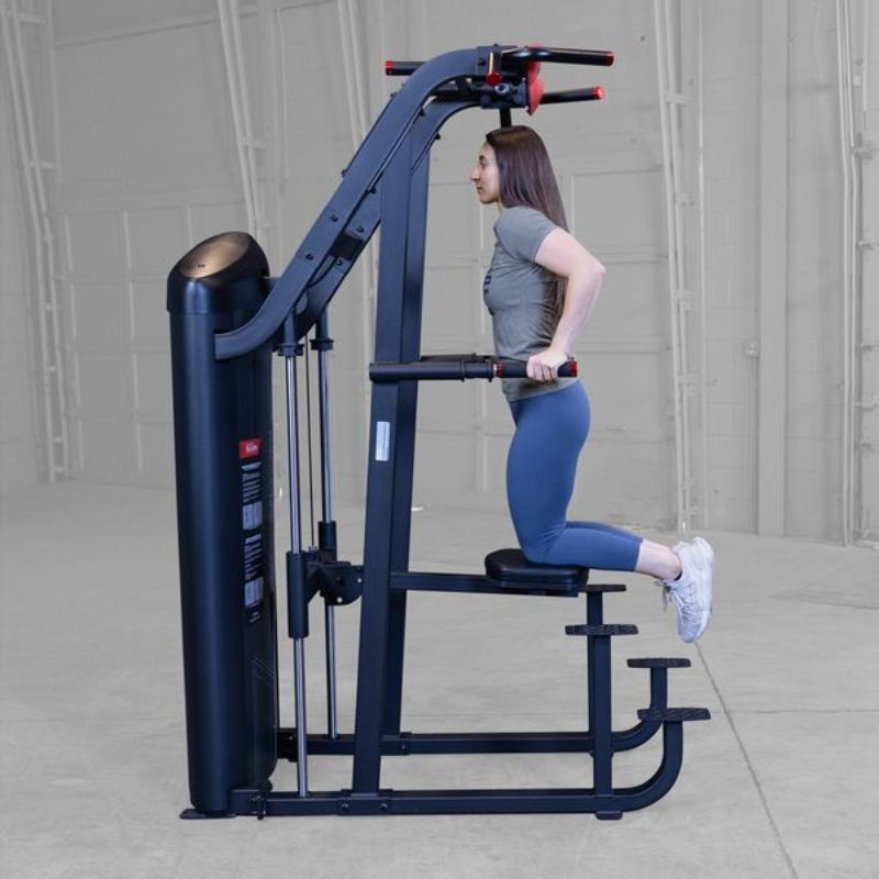 Body-Solid Pro ClubLine Series II Assisted Chin and Dip Machine - S2ACD Side View Assisted Dip