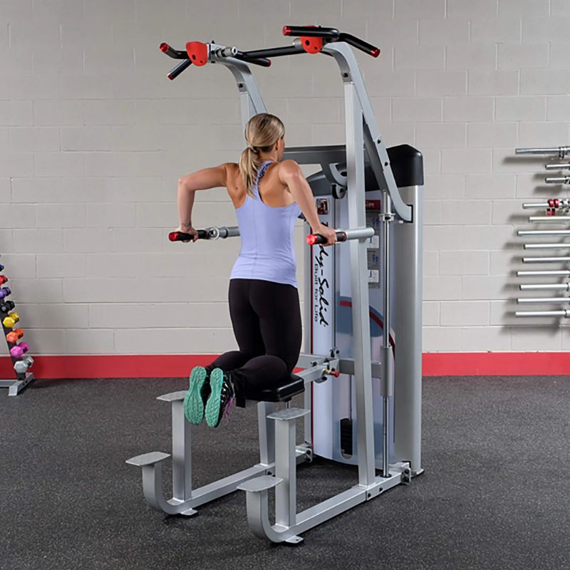 Body-Solid Pro ClubLine Series II Assisted Chin and Dip Machine - S2ACD Silver - Assisted Dip Workout
