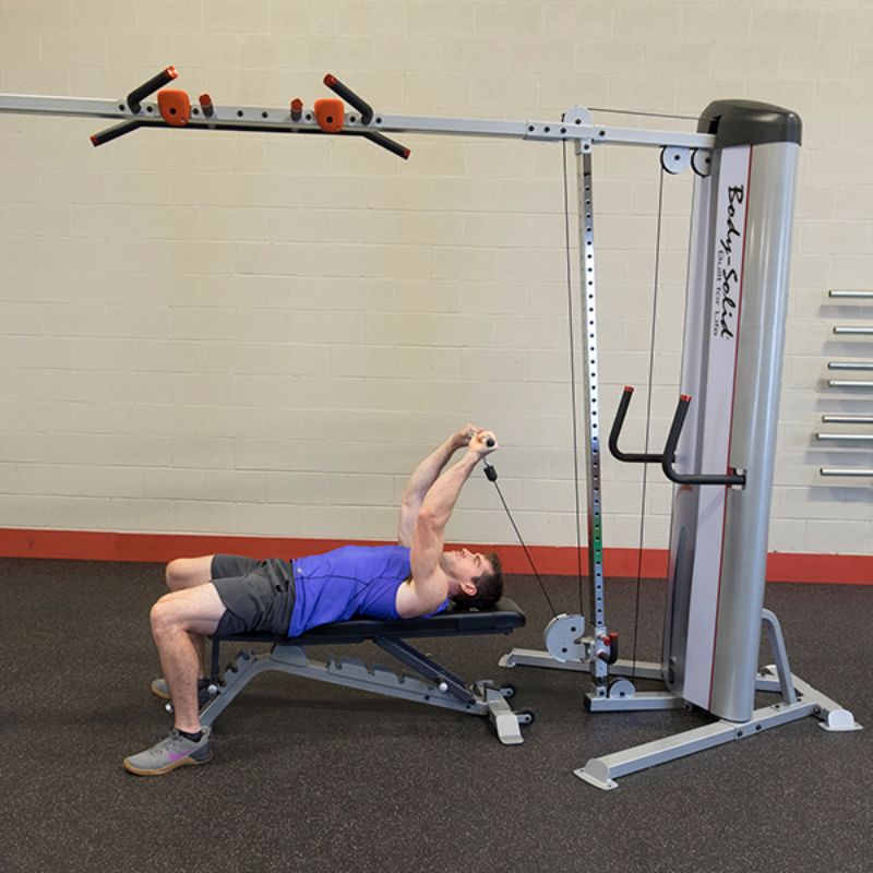 Body-Solid Pro ClubLine Series II Cable Crossover - S2CCO Skull Crusher with Bench