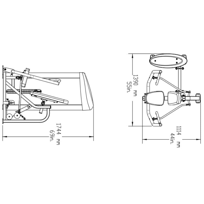 Body-Solid Pro ClubLine Series II Chest Press - S2CP Schematics