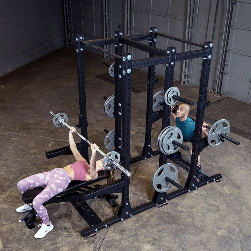 Body-Solid Pro Clubline Double Half Rack - SPR500DBL Main Display Bench Press and Squat Workout