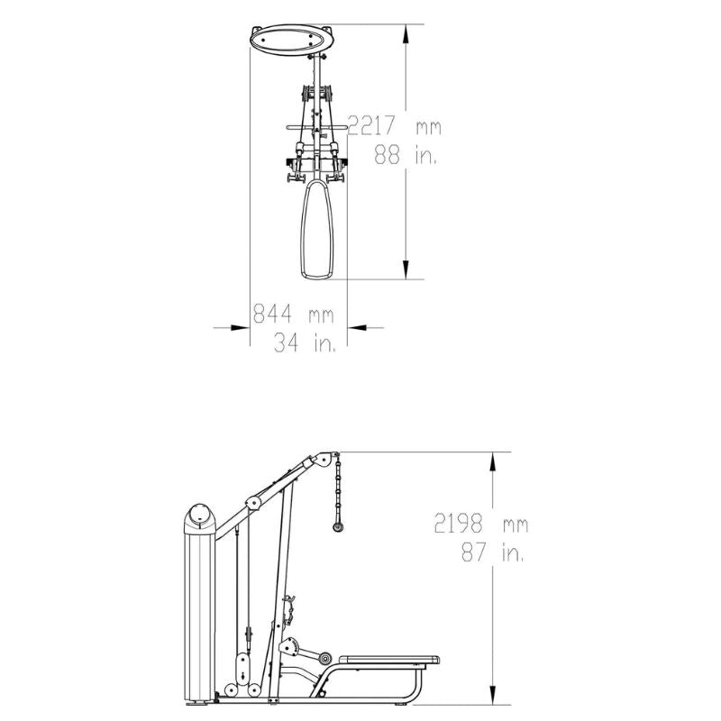 Body-Solid Series II Lat Pulldown & Seated Row - S2LAT Schematics