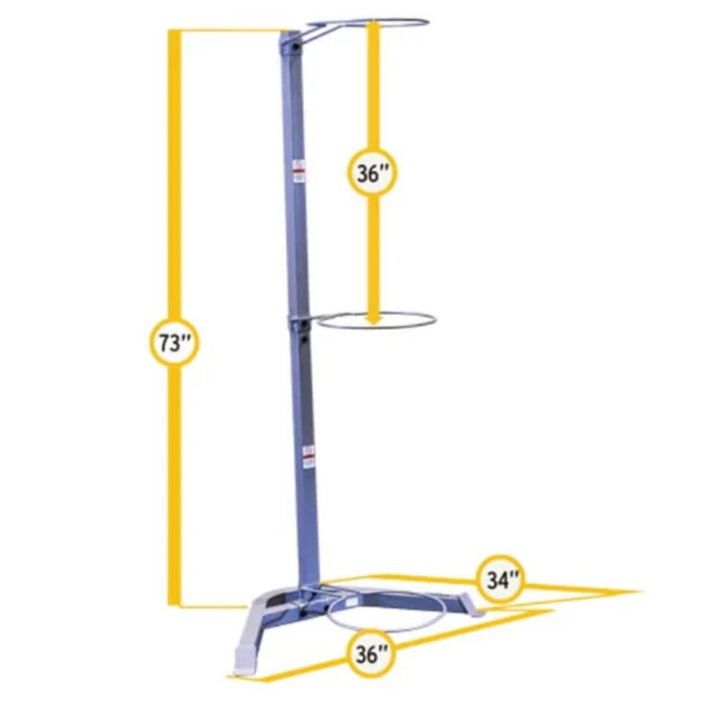 Body-Solid Stability Ball Storage Rack - GSR10 Dimensions