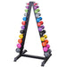 Body-Solid Vinyl_Neoprene Dumbbell Rack - GDR24B with Vinyl Dumbbells