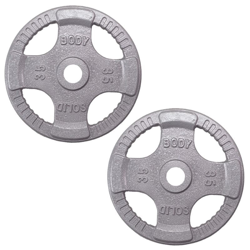 Body-Solid Cast Iron Grip Olympic Plates 35 lb Cast Iron Olympic Plate Pair