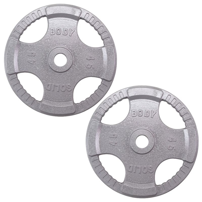 Body-Solid Cast Iron Grip Olympic Plates 45 lb Cast Iron Olympic Plate Pair