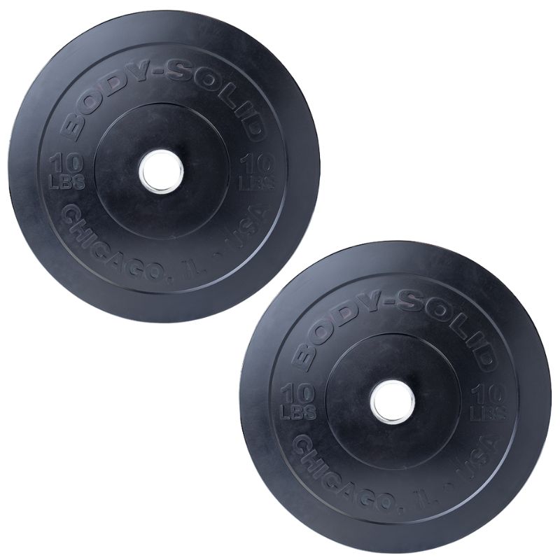 Body-Solid Chicago Extreme Bumper Plates - Black 10 lb Bumper Plates Pair