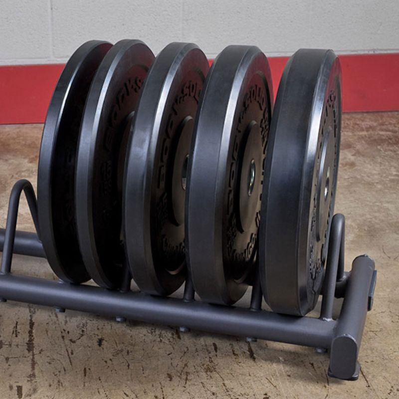 Body-Solid Chicago Extreme Bumper Plates - Black with Weight Storage