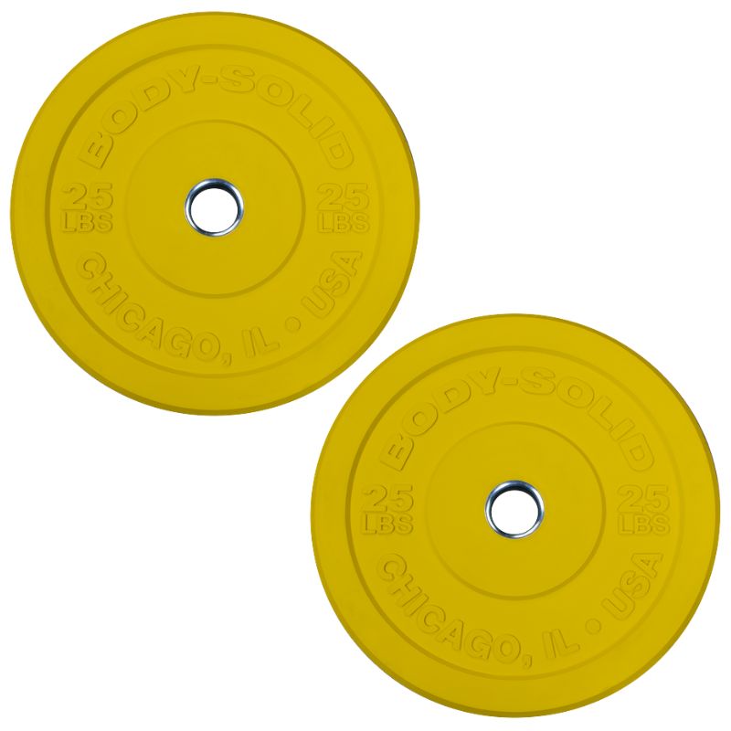 Body-Solid Chicago Extreme Color Bumper Plates 25 lb Bumper Plates Pair