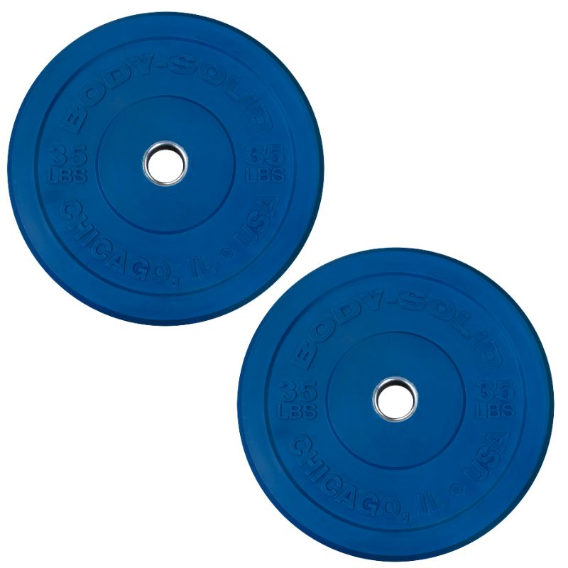 Body-Solid Chicago Extreme Color Bumper Plates 35 lb Bumper Plates Pair
