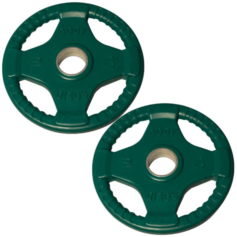 Body-Solid Color Rubber Grip Olympic Plates 10 lb Rubber Grip Plate Pair